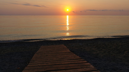 Beautiful sunrise landscape over the sea 