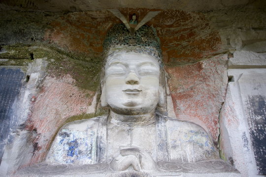 Buddha of Great Sunlight, the Chief Buddha, Dazu rock carvings, Mount Baoding, near Chongqing, China
