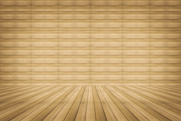 Beautiful wooden floor and wooden wall texture background.