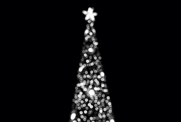 Blurred christmas tree lights isolated