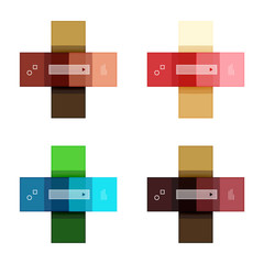 Colorful stripes infographic templates set