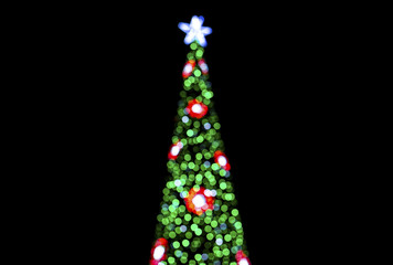 Blured christmas tree lights isolated