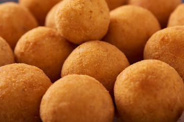 Arancini (deep fried rice balls with meat) Typical Sicilian street food