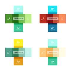 Square and stripes geometric infographic templates