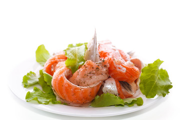 salted salmon bellies with spices