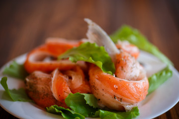 salted salmon bellies with spices