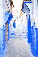 Architectural detail in the old medina of Chefchaouen, Morocco, Africa