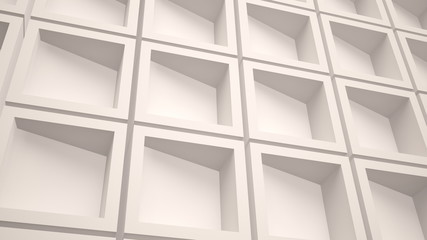 White abstract background with cube shapes. 3d illustration, 3d