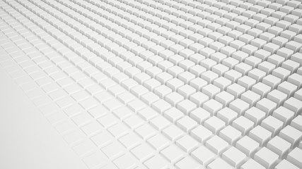 White abstract background with cube shapes. 3d illustration, 3d