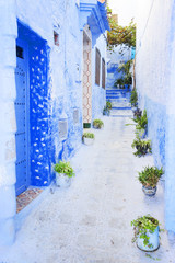 Architectural detail in the old medina of Chefchaouen, Morocco, Africa