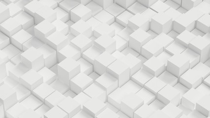 White abstract background with cube shapes. 3d illustration, 3d