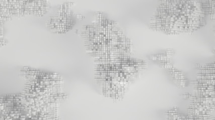 White abstract background with cube shapes. 3d illustration, 3d