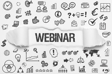 Webinar / Papier mit Symbole