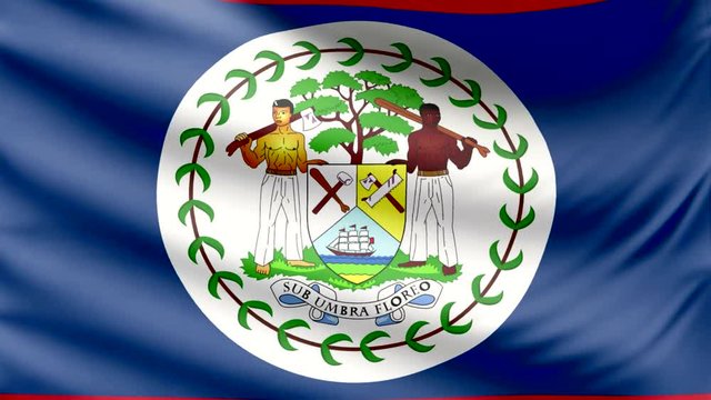 Realistic beautiful Belize flag looping Slow 4k resolution