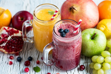 Berry and fruit smoothie, healthy detox vitamin iet or vegan food