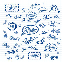 hand lettering Hello on different languages © naum