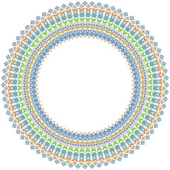 Elegant vector round ornament in classic style. Abstract traditional pattern with oriental elements, Classic vintage colorful pattern