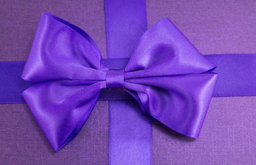 closeup of a purple gift box