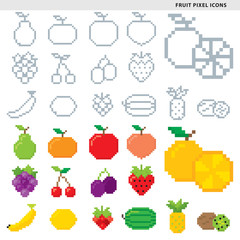 fruit pixel icons - 130418011