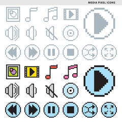 media pixel icons