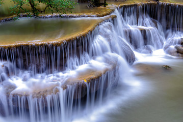 Waterfall in deep forest ,Close up.