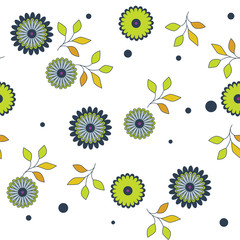 Vector pink floral seamless pattern