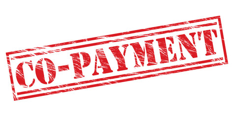 co-payment red stamp on white background