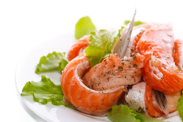 salted salmon bellies with spices