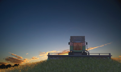 Fototapeta premium illustration of a tractor circulating