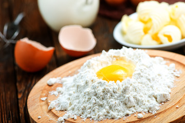flour,milk, butter and eggs