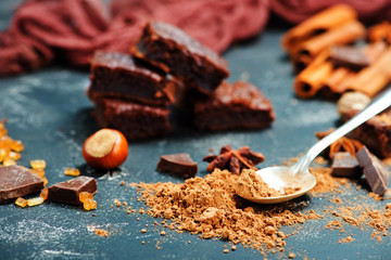 cake and cocoa powder