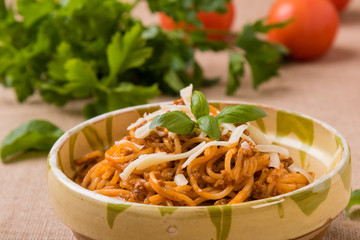 rustic spaghetti bolognese