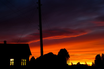 Sunset in the village.
