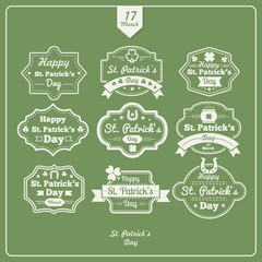 Happy St. Patrick's Day Labels and Badges