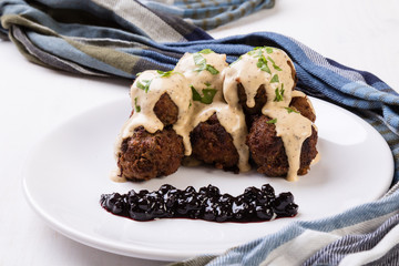 swedish meatballs with blueberry jam