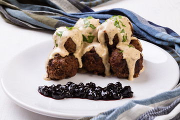 swedish meatballs with blueberry jam