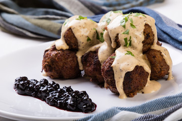 swedish meatballs with blueberry jam