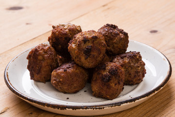 meatballs on rustic table