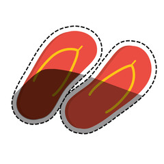 Flip flops beach sandals icon vector illustration graphic design