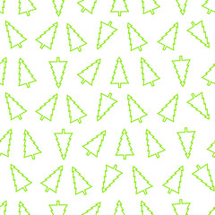 Seamless pattern of Christmas trees, isolate on white