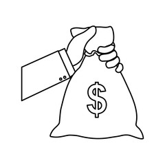 Bag of money icon vector illustration graphic design