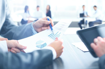 Businessman holding digital tablet