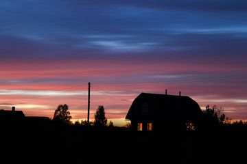  Sunset in the countryside.