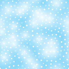 Winter background with falling snow on blue background. Seamless pattern. Vector illustration.