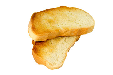 Dry bread isolated on white background .