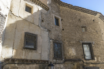 Fototapeta na wymiar Old and typical houses of the Spanish city of Cuenca, world heri