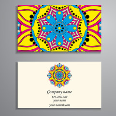 Business Card. Vintage decorative elements. Ornamental floral bu