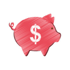 Piggy savings money icon vector illustration graphic design