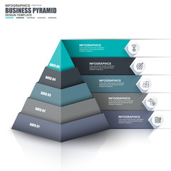 Infographic pyramid vector design template - obrazy, fototapety, plakaty
