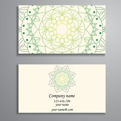 Business Card. Vintage decorative elements. Ornamental floral bu